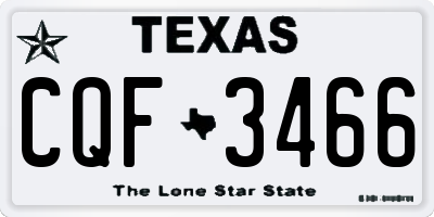 TX license plate CQF3466