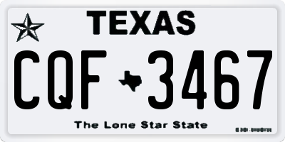 TX license plate CQF3467