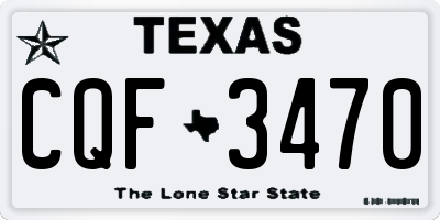 TX license plate CQF3470