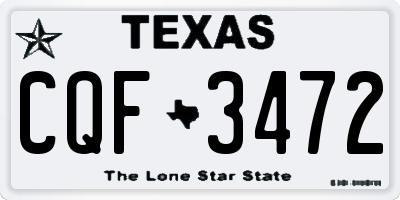 TX license plate CQF3472