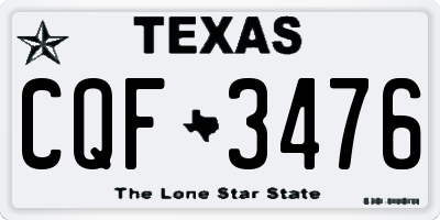 TX license plate CQF3476