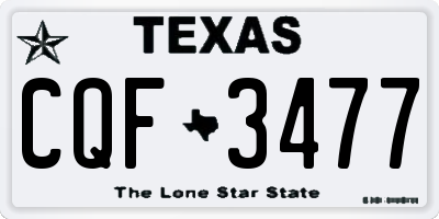 TX license plate CQF3477