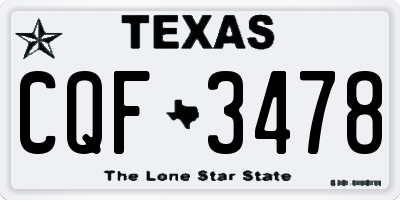 TX license plate CQF3478