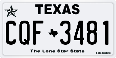 TX license plate CQF3481