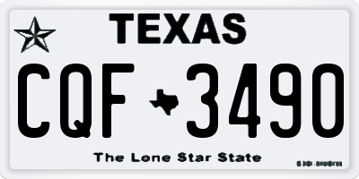 TX license plate CQF3490