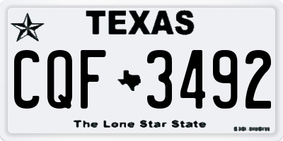 TX license plate CQF3492