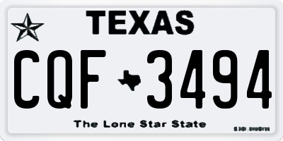 TX license plate CQF3494