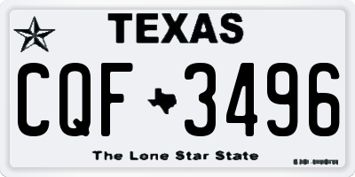 TX license plate CQF3496