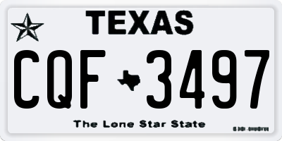 TX license plate CQF3497