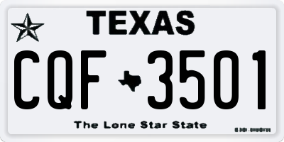 TX license plate CQF3501