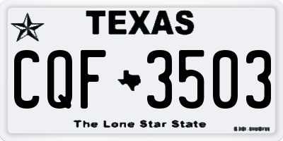 TX license plate CQF3503