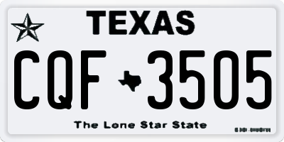 TX license plate CQF3505