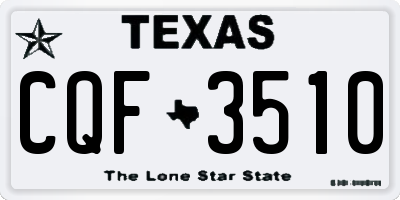 TX license plate CQF3510
