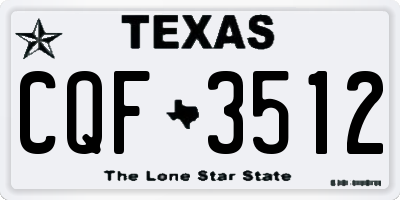 TX license plate CQF3512