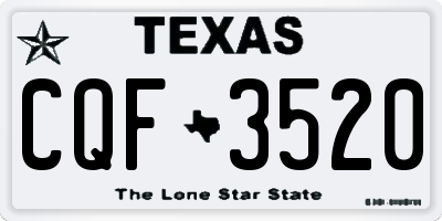 TX license plate CQF3520
