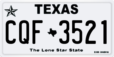 TX license plate CQF3521