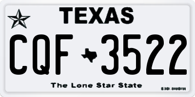 TX license plate CQF3522