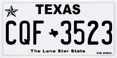 TX license plate CQF3523