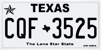 TX license plate CQF3525