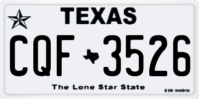 TX license plate CQF3526