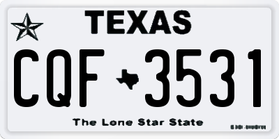 TX license plate CQF3531