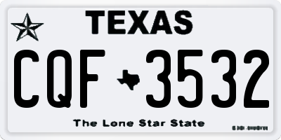 TX license plate CQF3532