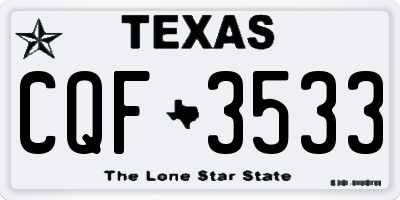 TX license plate CQF3533