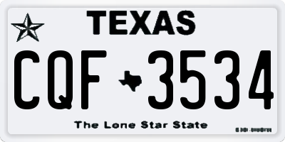 TX license plate CQF3534