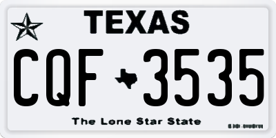 TX license plate CQF3535