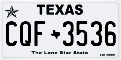 TX license plate CQF3536