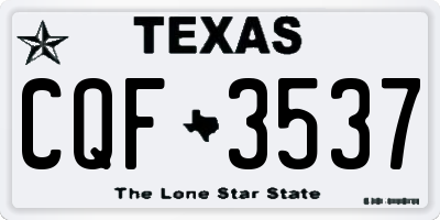 TX license plate CQF3537