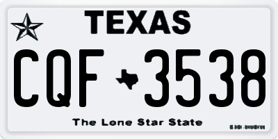 TX license plate CQF3538