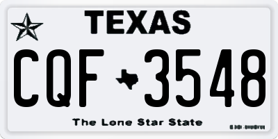 TX license plate CQF3548