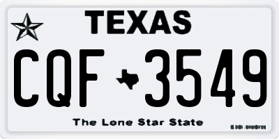 TX license plate CQF3549