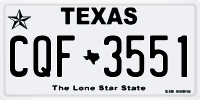 TX license plate CQF3551