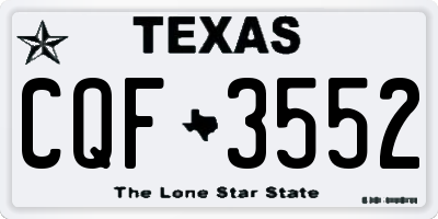 TX license plate CQF3552