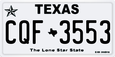 TX license plate CQF3553