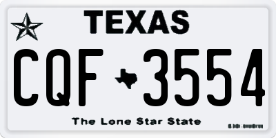 TX license plate CQF3554