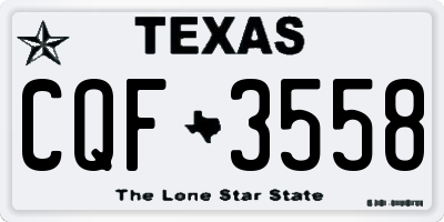 TX license plate CQF3558