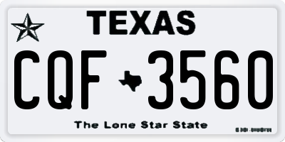 TX license plate CQF3560