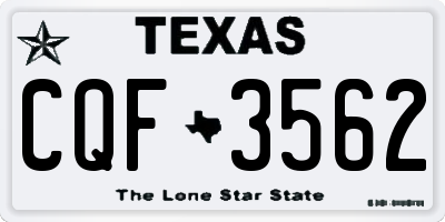 TX license plate CQF3562