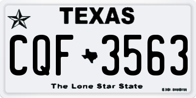 TX license plate CQF3563