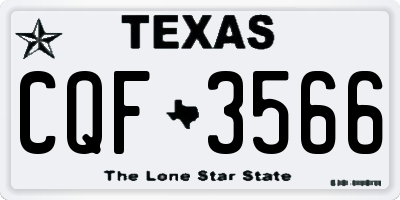 TX license plate CQF3566