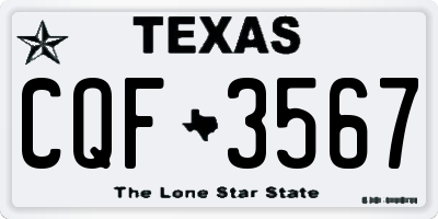 TX license plate CQF3567