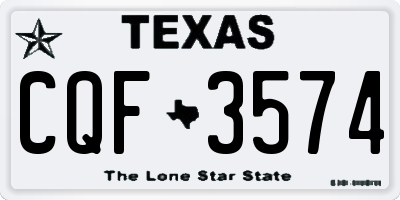 TX license plate CQF3574