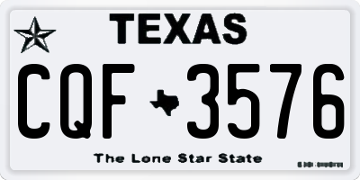 TX license plate CQF3576