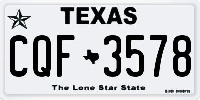 TX license plate CQF3578