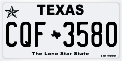 TX license plate CQF3580