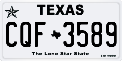 TX license plate CQF3589