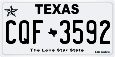 TX license plate CQF3592
